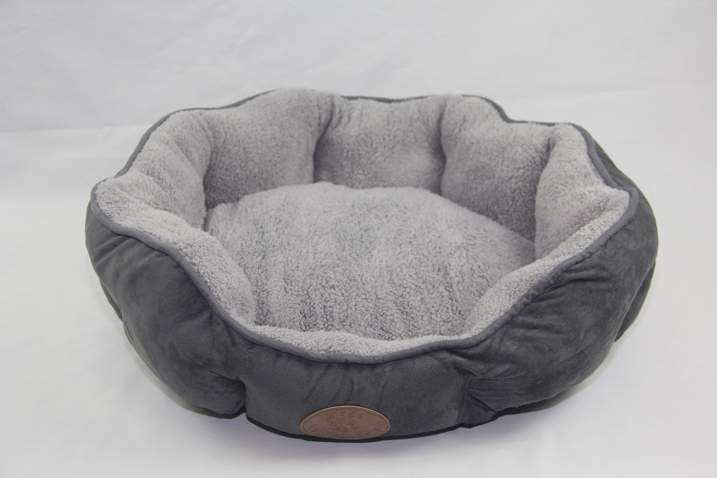 Washable Pet Bed Blue / Grey Fleece Soft Dog Cat - Medium