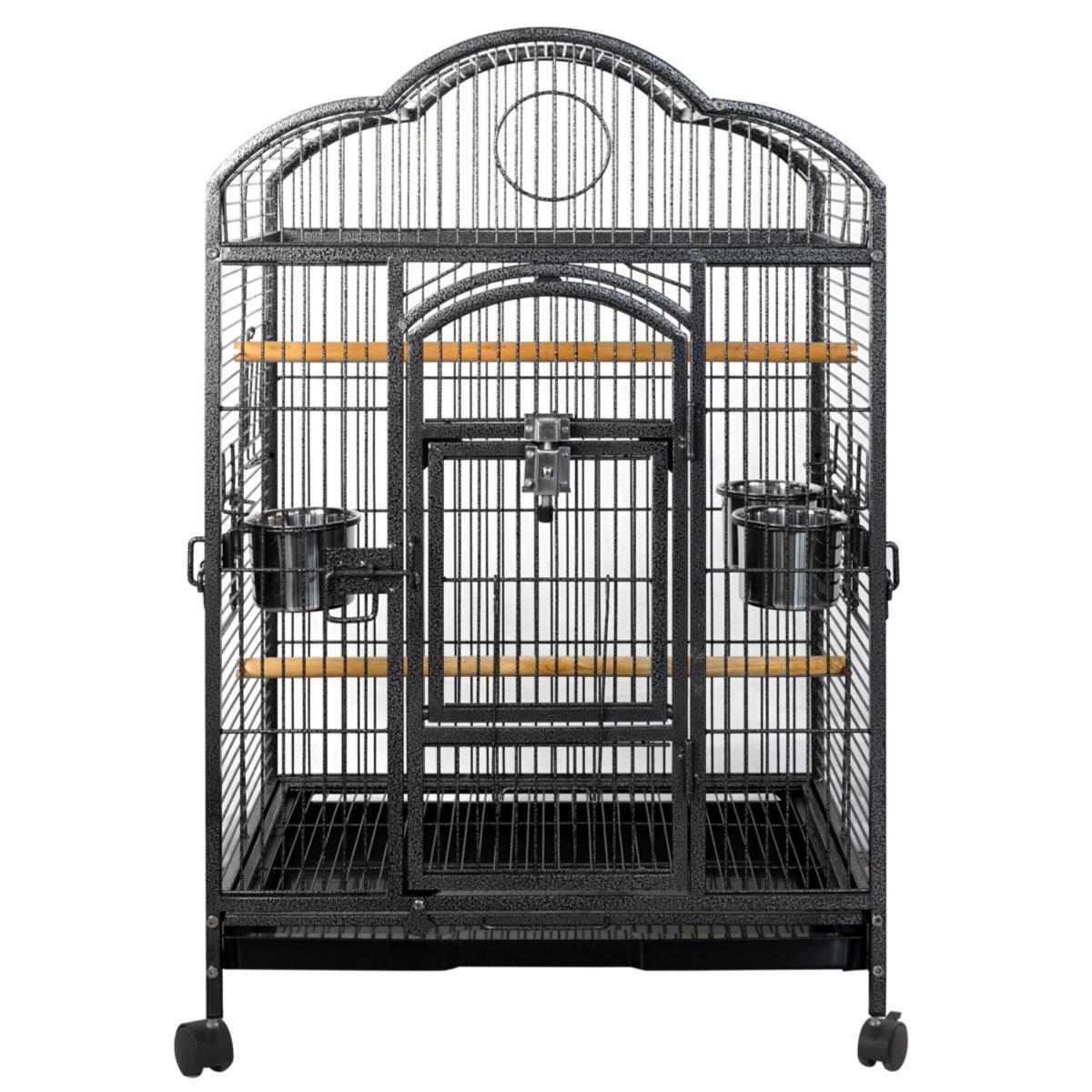 Bird Cage Budgie Parrot Aviary Carrier with Wheel