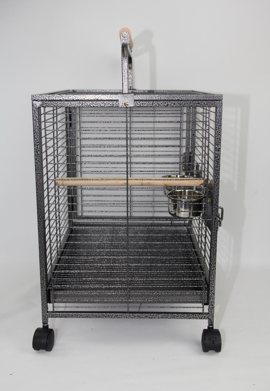 Bird Transport Cage Small Budgie Parrot Aviary Carrier with Wheel