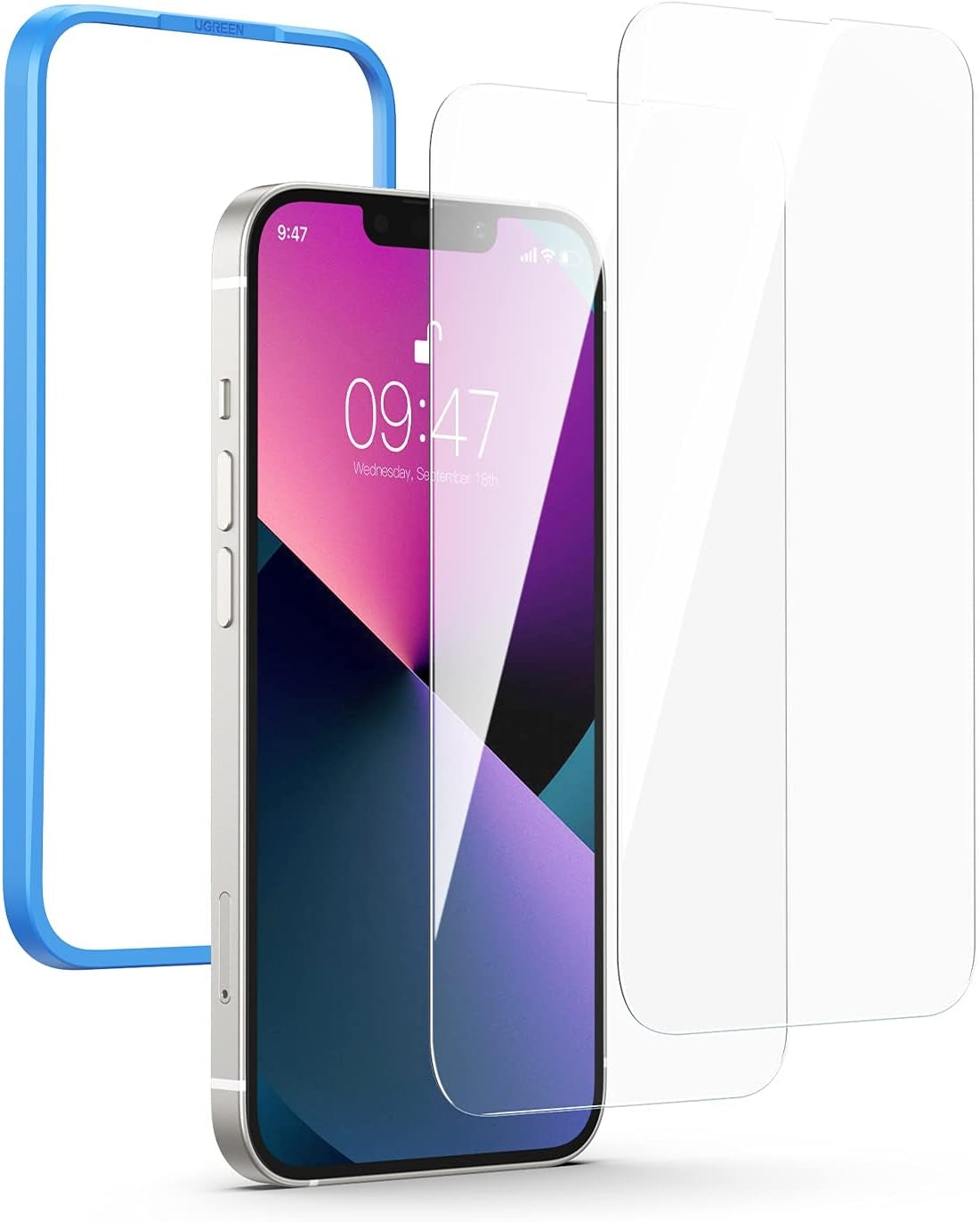 UGREEN 80969 Full Coverage HD Tempered Glass Screen Protector with Precise-Align Applicator