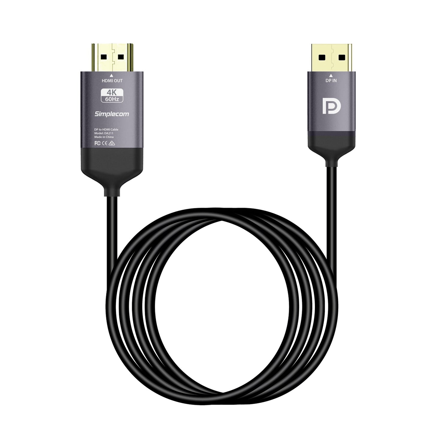 DA211 Active DisplayPort to HDMI 2.0 Cable 2M 4K@60Hz