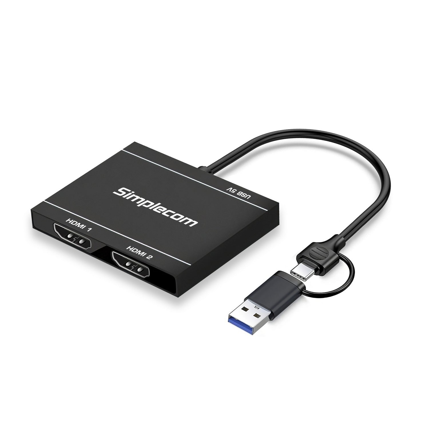 Simplecom DA327 USB 3.0 or USB-C to Dual HDMI Display Adapter for 2x 1080p Extended Screens