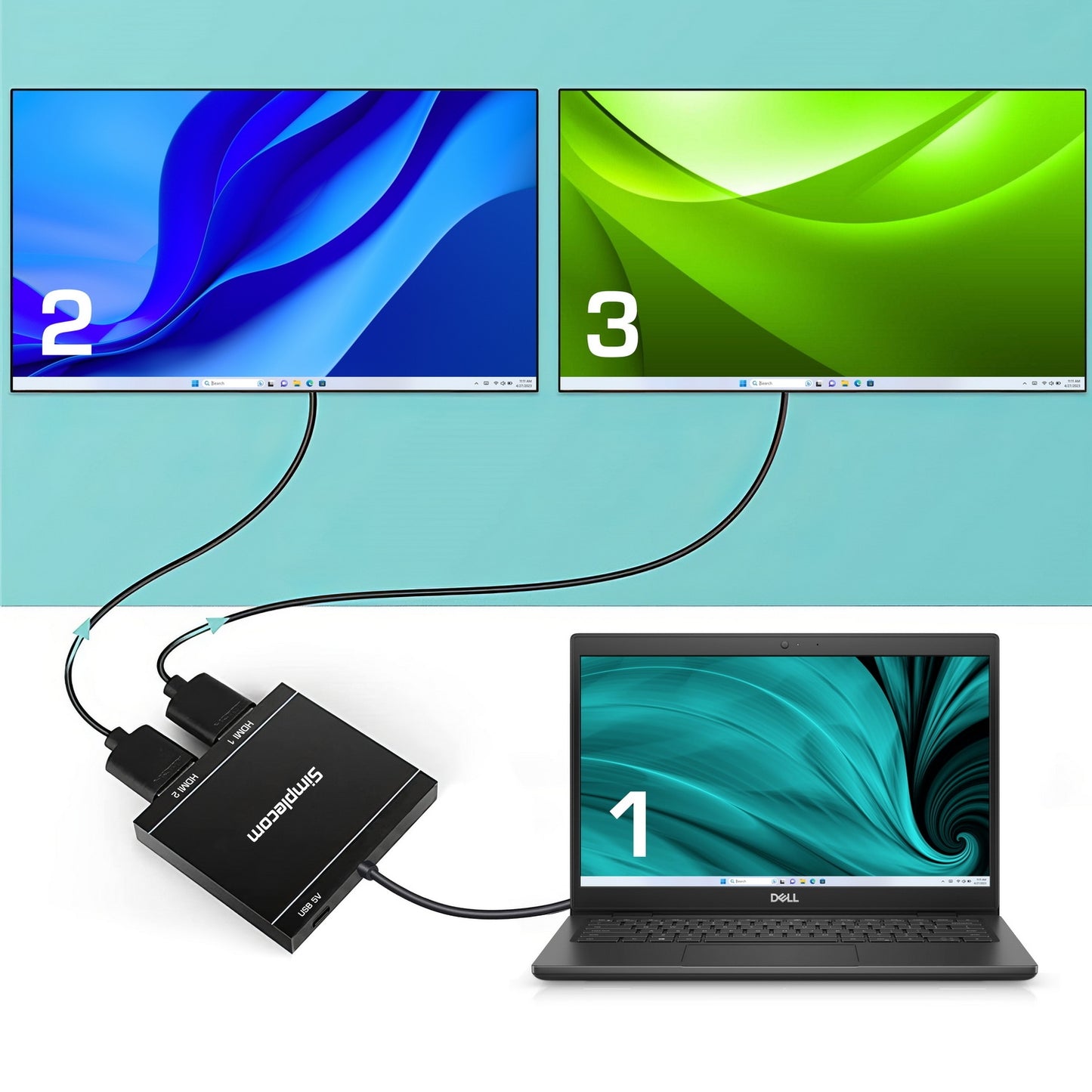 DA327 USB 3.0 or USB-C to Dual HDMI Display Adapter for 2x 1080p Extended Screens