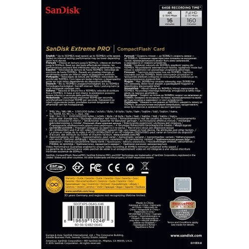 SanDisk Extreme Pro CompactFlash 64GB 160MB/s SDCFXPS-064G
