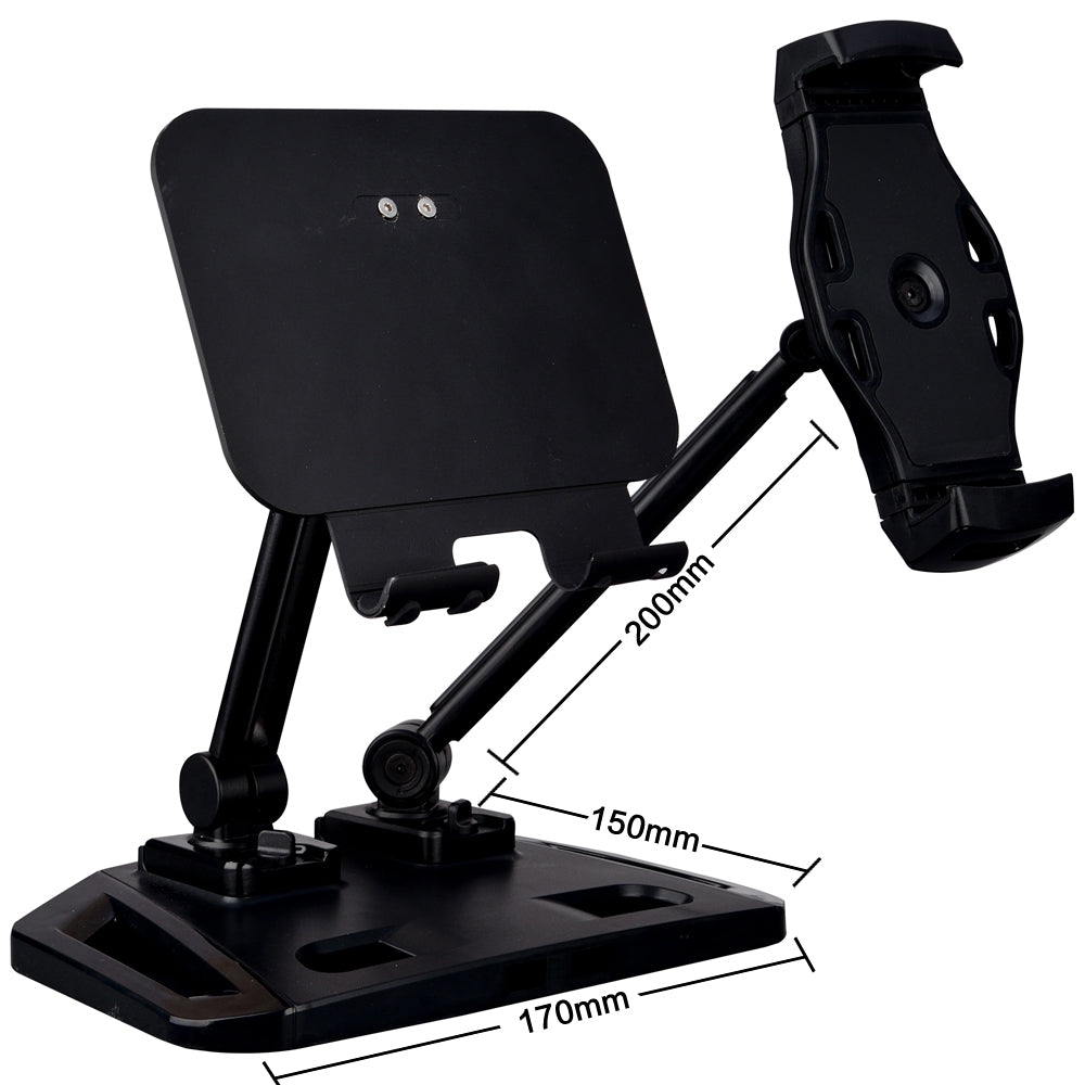 Double Arm Stand Holder Universal and Adjustable - Black