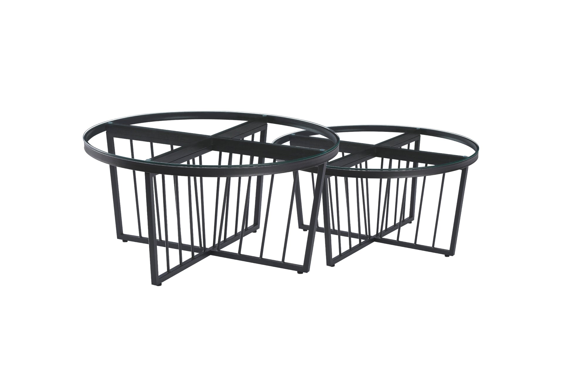 Salina Coffee Table 80cm Black Base -Clear Glass