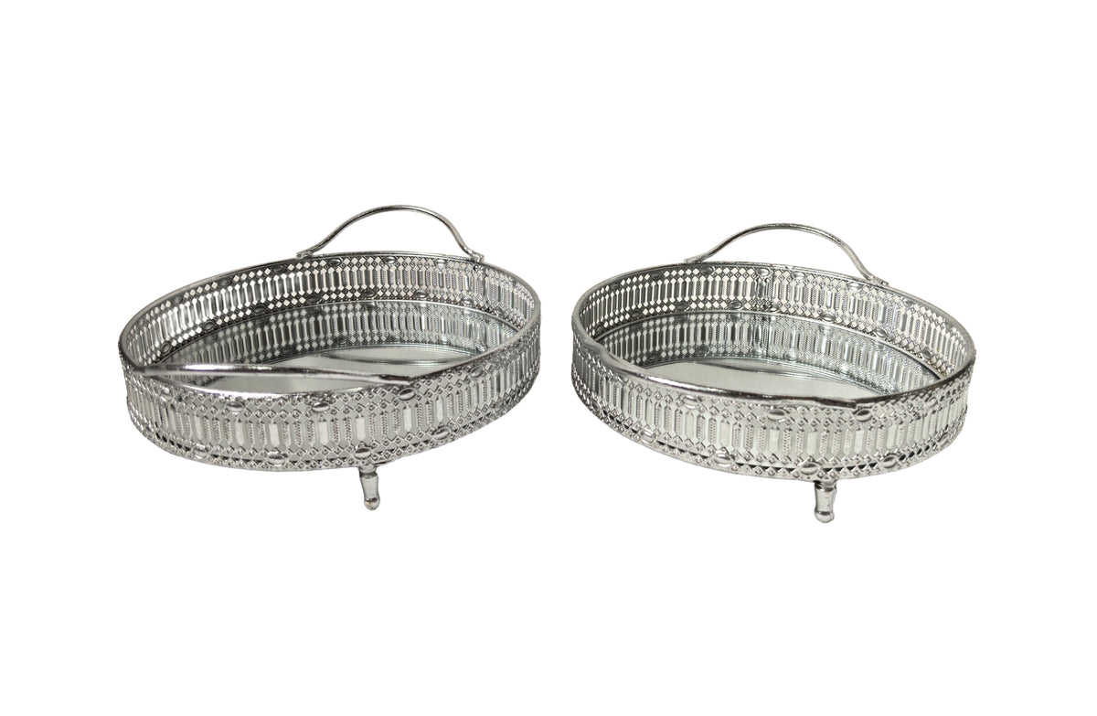 Tessa Round Tray - Set of 2 - Silver