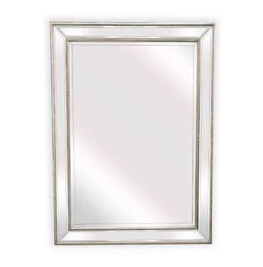 Silver Beaded Framed Mirror Rectangle - 80cm x 110cm