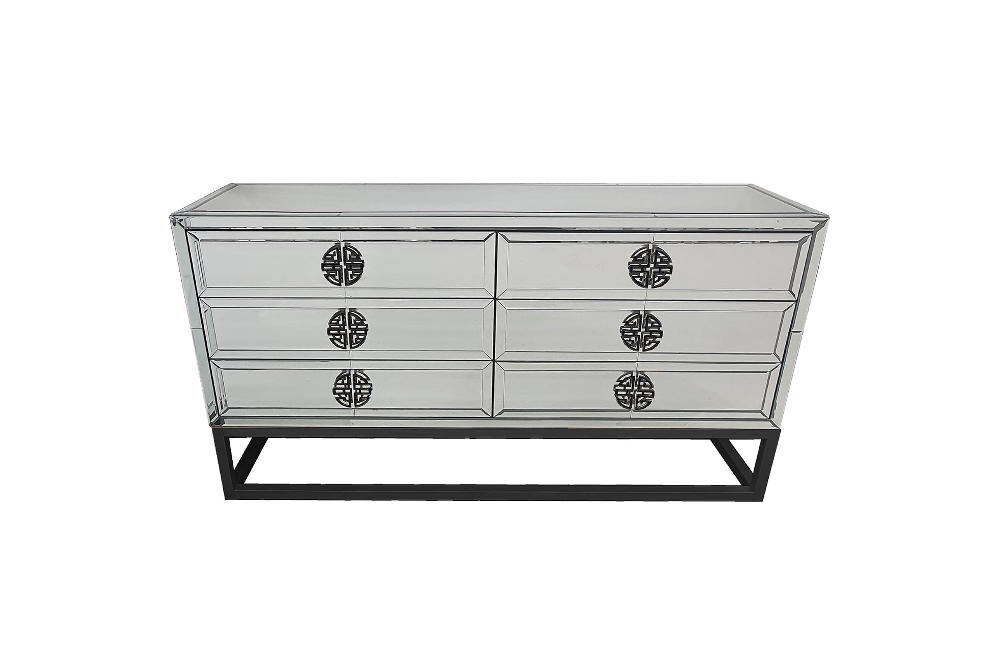 Athens Mirrored Dresser Table -Black