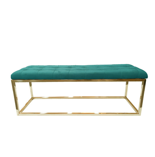 Holly Ottoman Gold Base - Green Seat