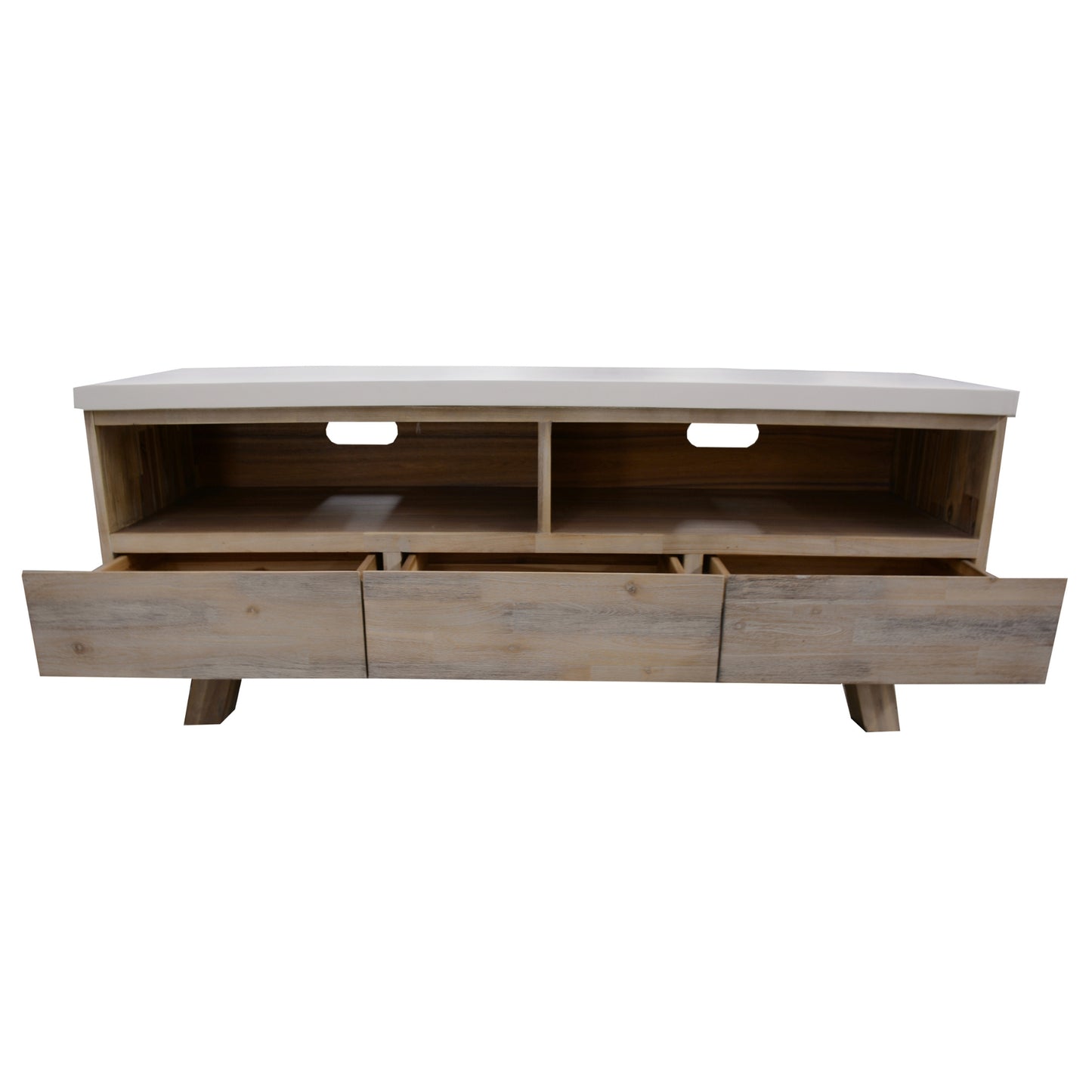 Stony 150cm Entertainment TV Unit with Concrete Top - White