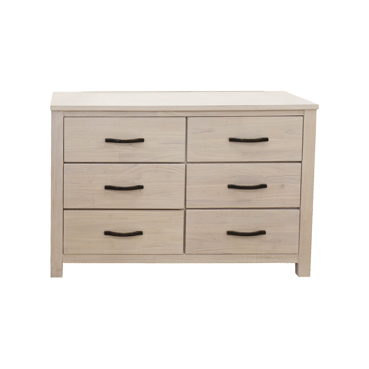 Foxglove Dresser 6 Chest of Drawers Solid Wood Tallboy Storage Cabinet - White