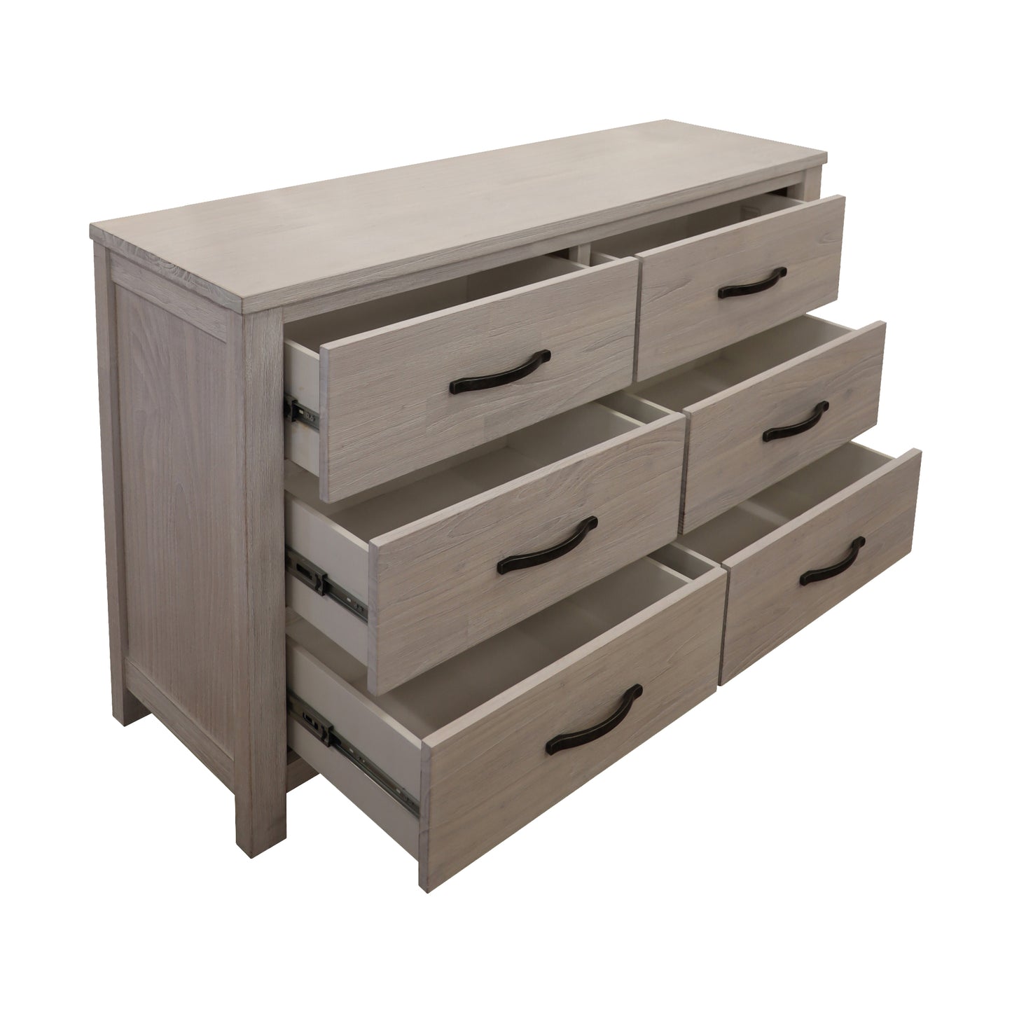 Dresser 6 Chest of Drawers Solid Wood Tallboy Storage Cabinet - White