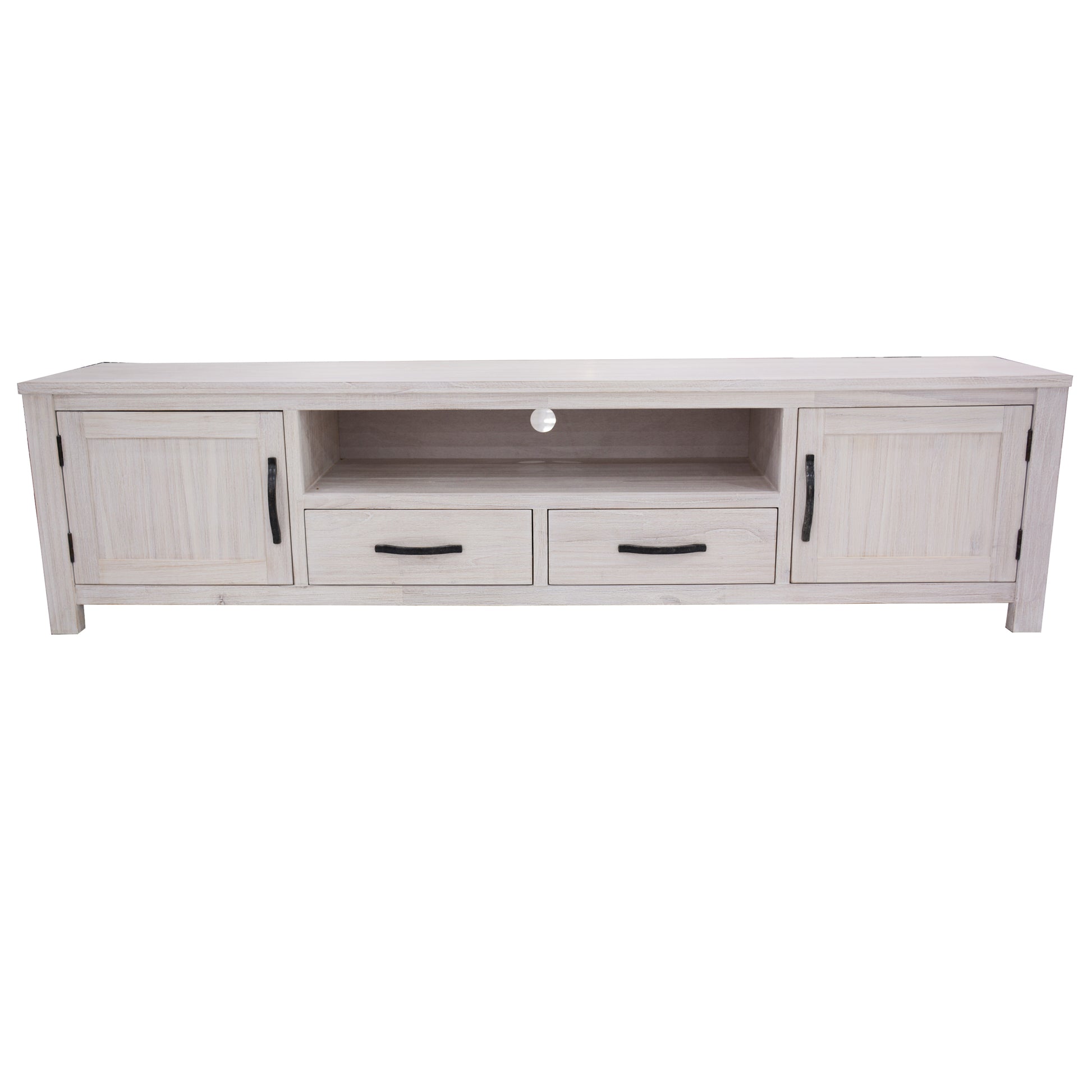 Foxglove ETU Entertainment TV Unit 216cm 2 Drawer 2 Door Mt Ash Wood - White