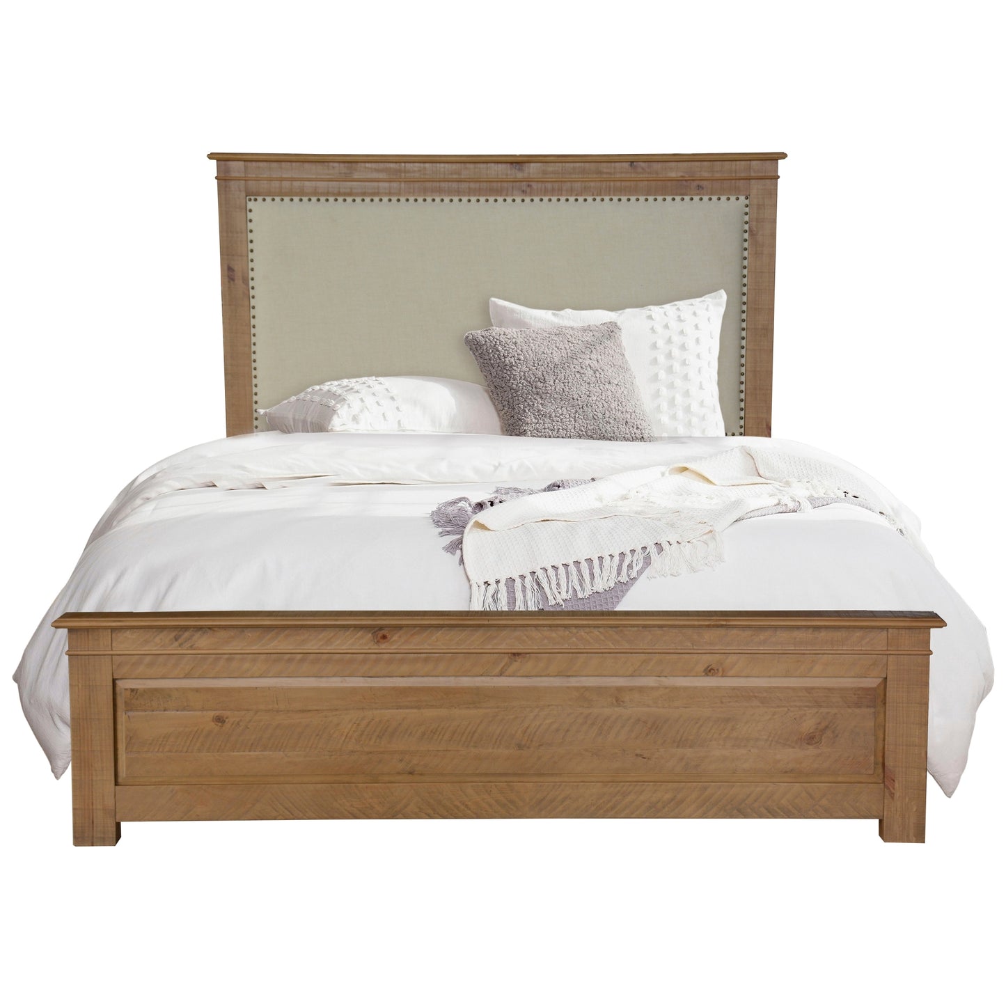 Bed Suite Queen Jade 5pc with Bedside & Dresser - Natural