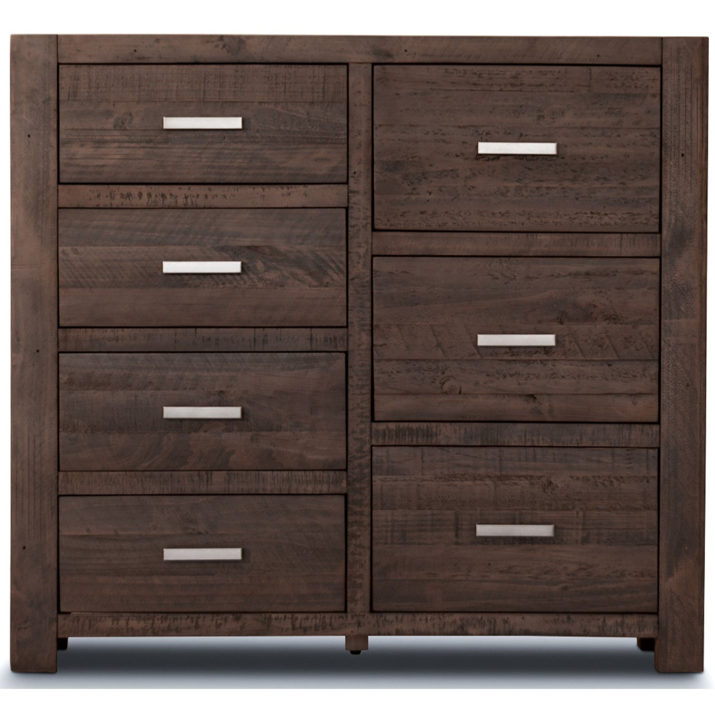 Tallboy 7 Chest of Drawers Pine Wood Bed Storage Cabinet - Grey Stone