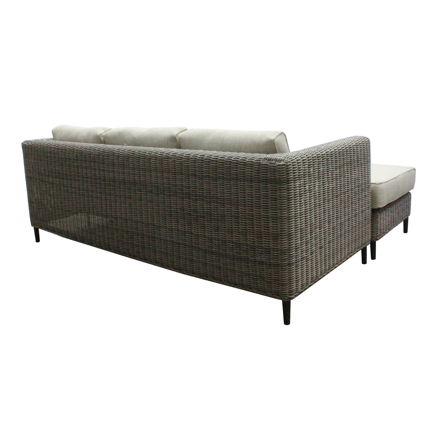 Outdoor Sofa Lara 3 Seater Rattan Reversible Chaise Lounge - Light Grey