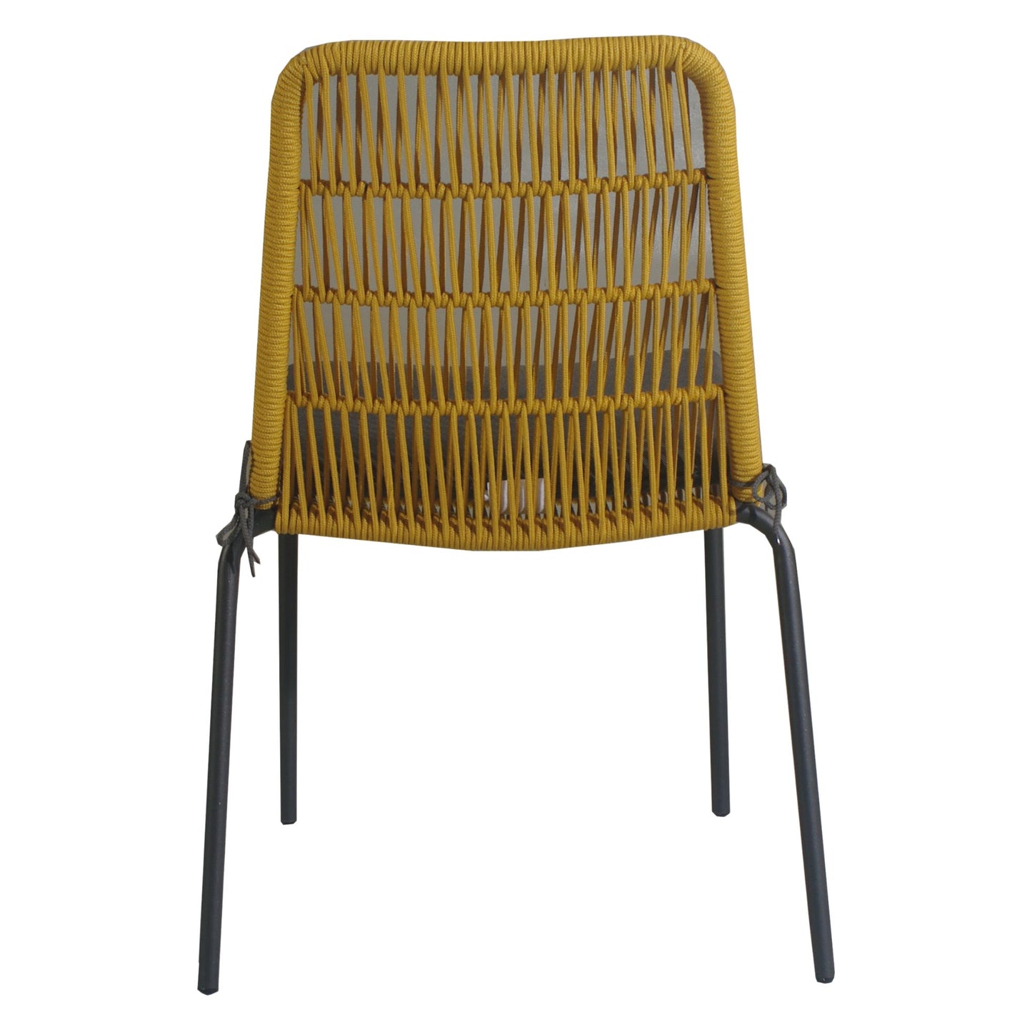 Lara 2pc Set Outdooor Rope Dining Chair Steel Frame Yellow