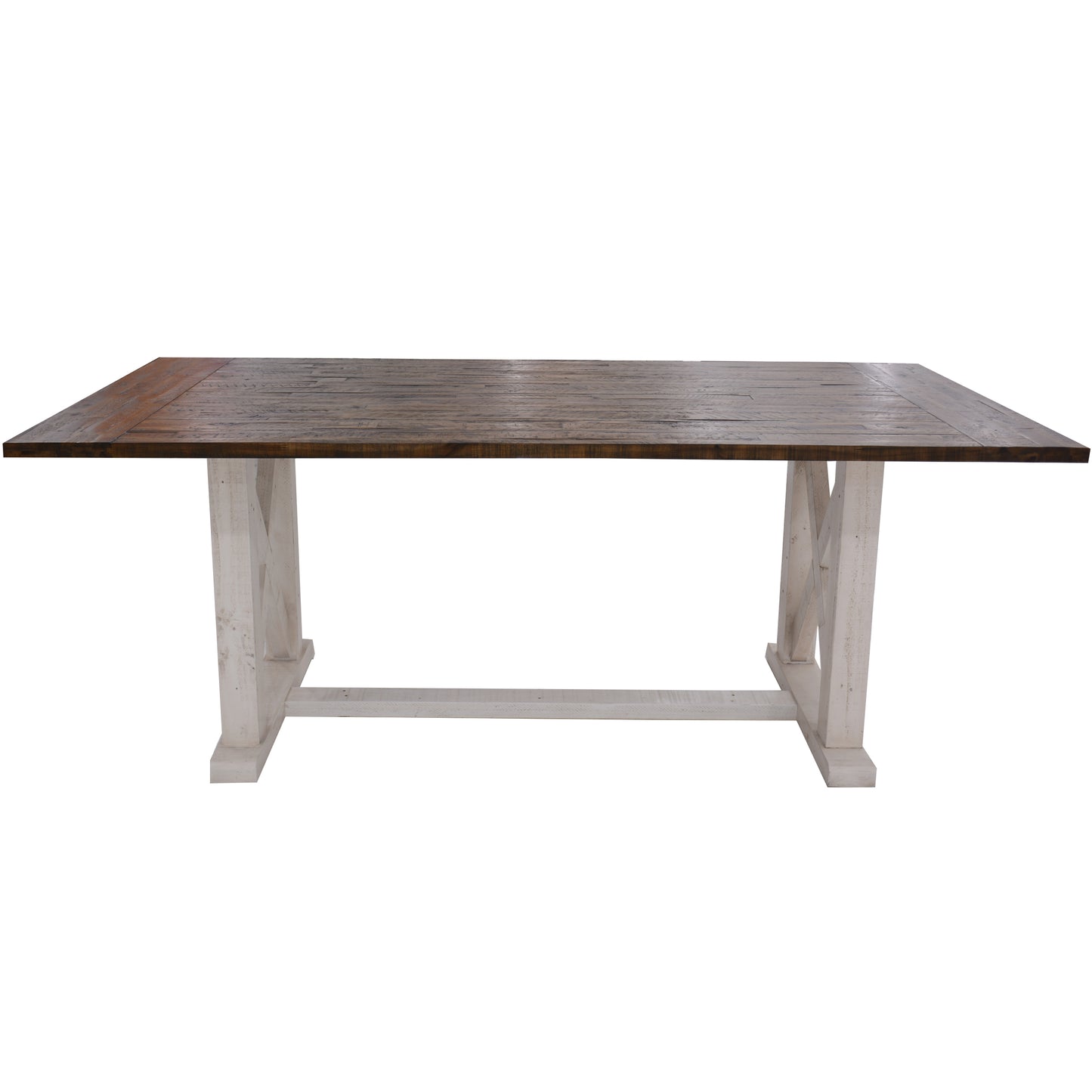 Dining Table 240cm Solid Acacia Timber Wood Hampton Furniture Brown White