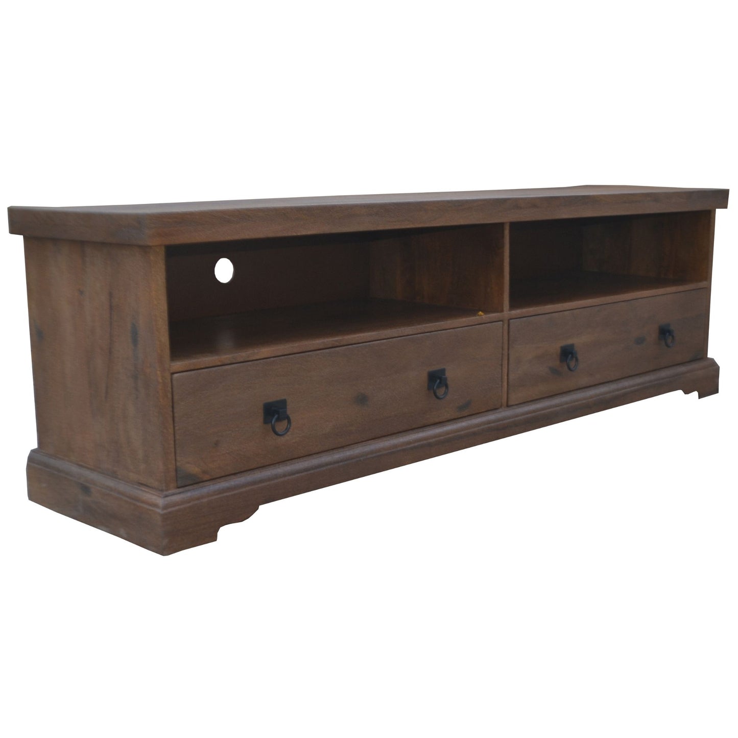 Entertainment TV Unit 180cm 2 Drawer Solid Mango Timber Wood