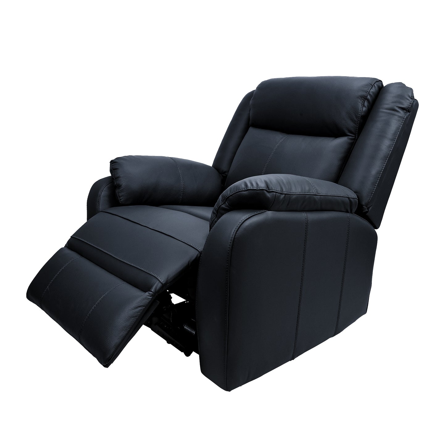 Bella 1 Seater Electric Recliner Leather Upholstered Lounge - Black