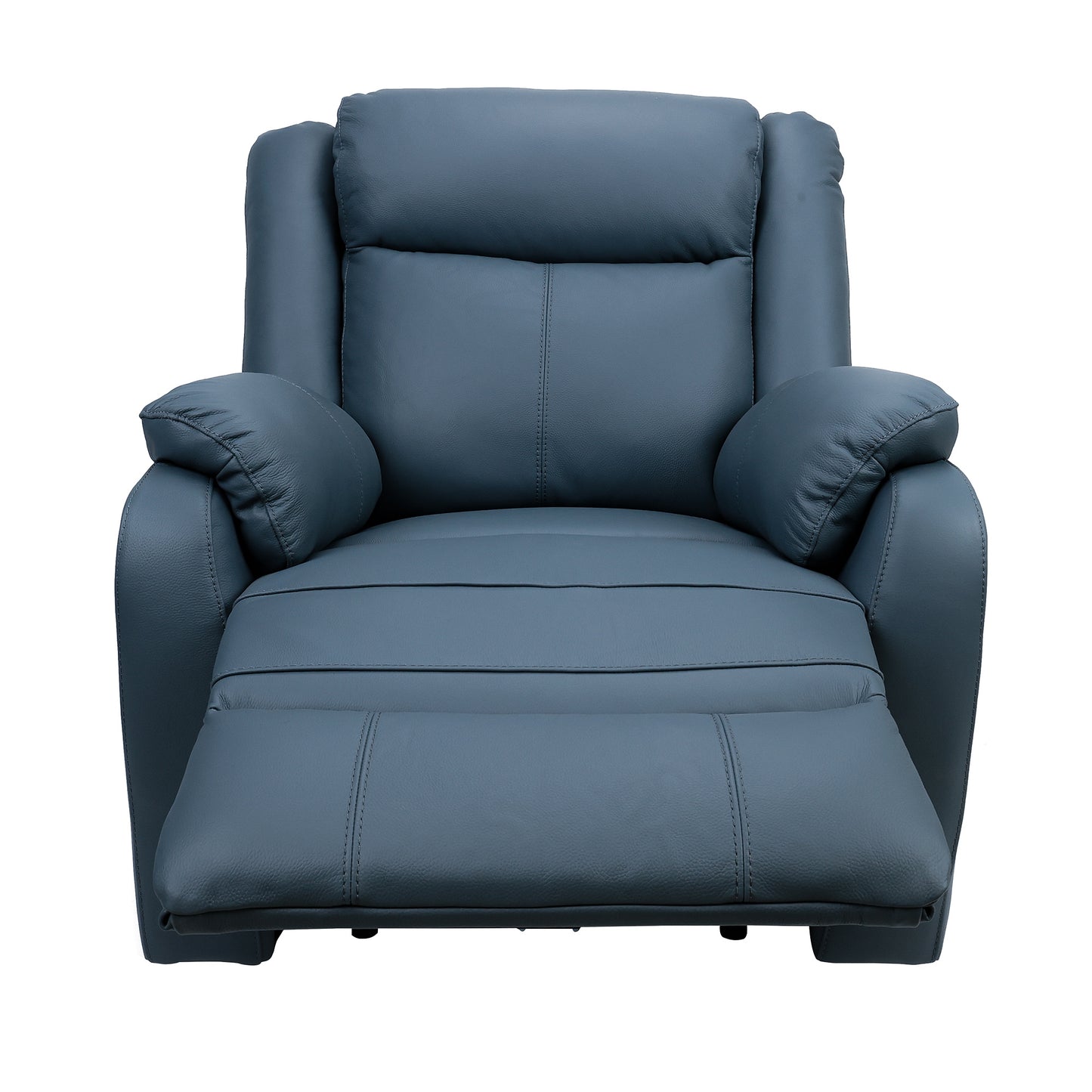 Bella 1 Seater Electric Recliner Leather Upholstered Lounge - Blue