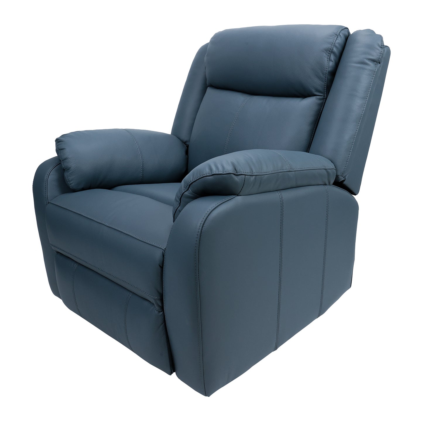 Bella 1 Seater Electric Recliner Leather Upholstered Lounge - Blue