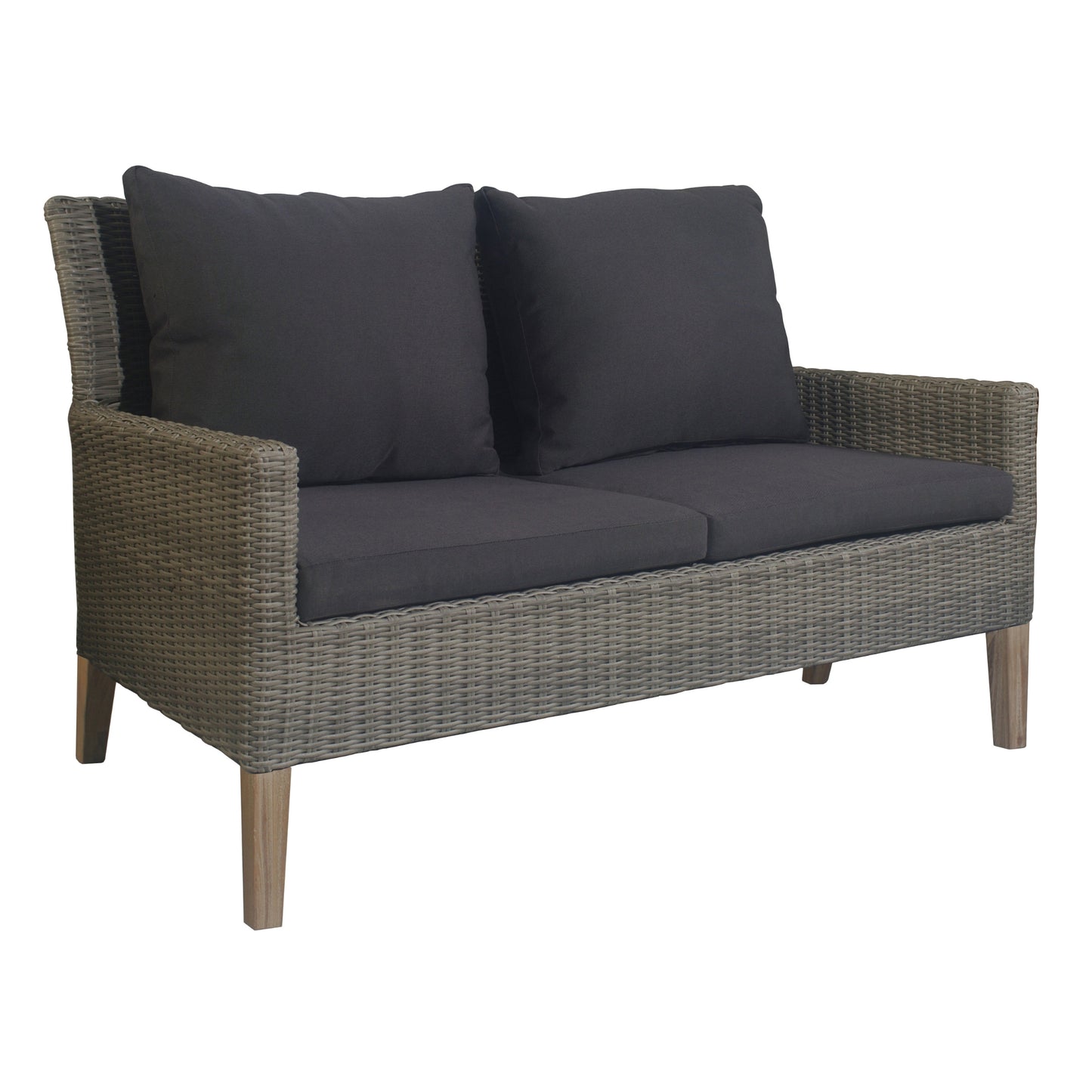 Outdoor Rattan Sofa Set Byron 3pc Wicker 2-Seater with 2 Armchairs