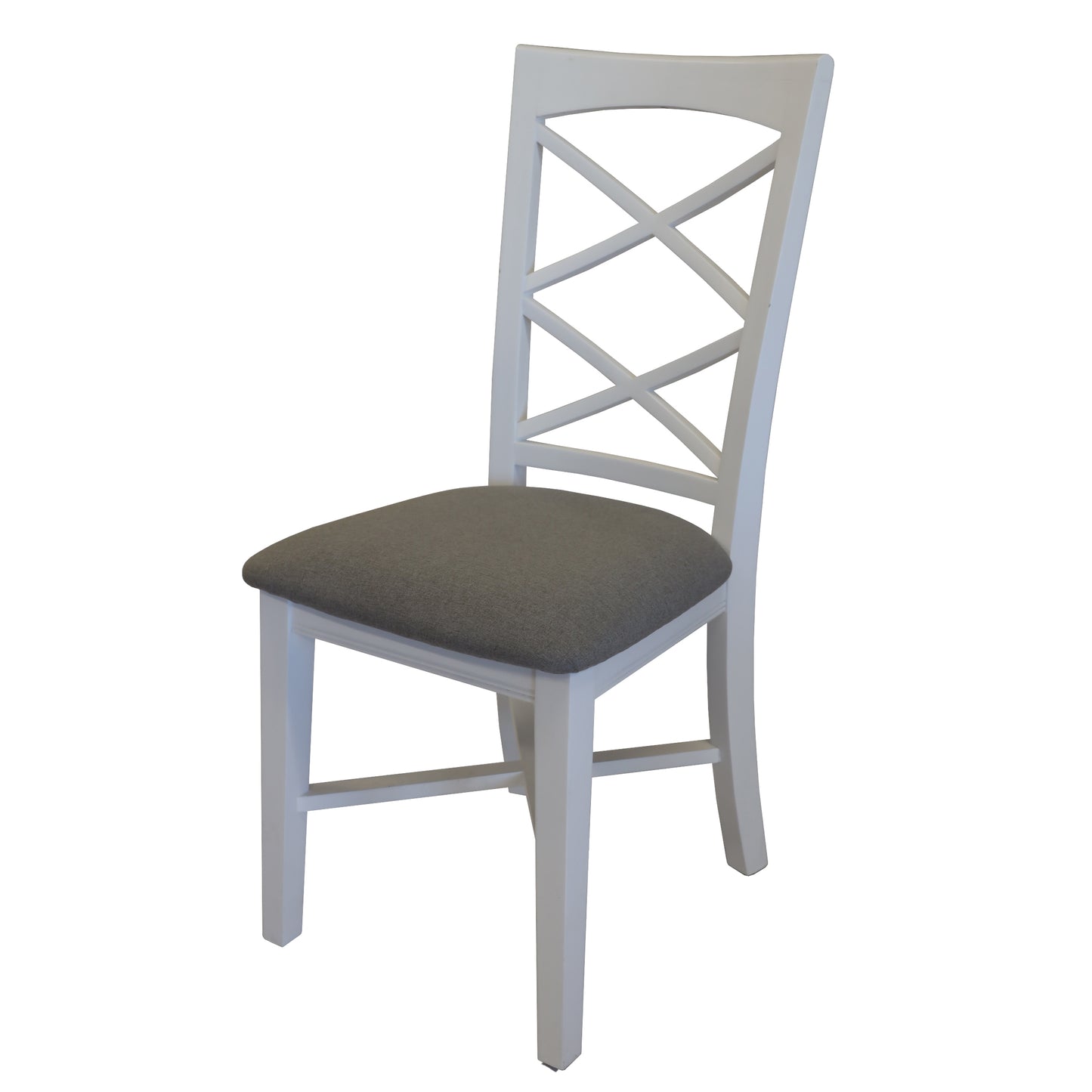 Dining Chair Set of 2 Solid Acacia Timber Wood Hampton Furniture - White