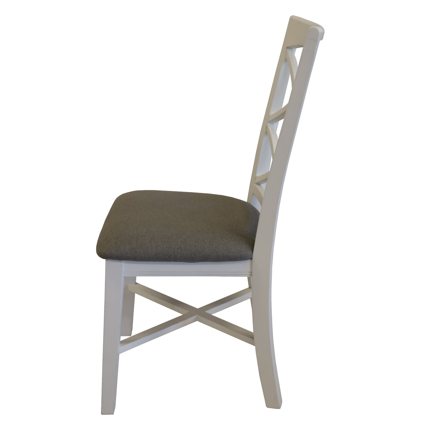 Dining Chair Set of 2 Solid Acacia Timber Wood Hampton Furniture - White