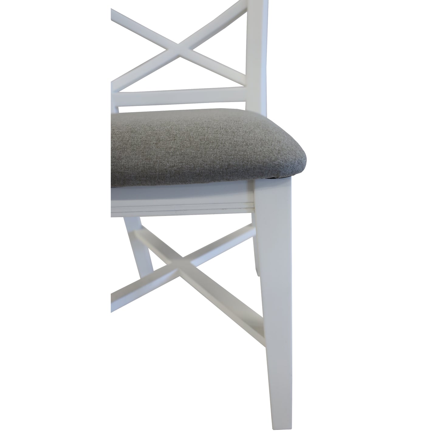 Dining Chair Set of 2 Solid Acacia Timber Wood Hampton Furniture - White