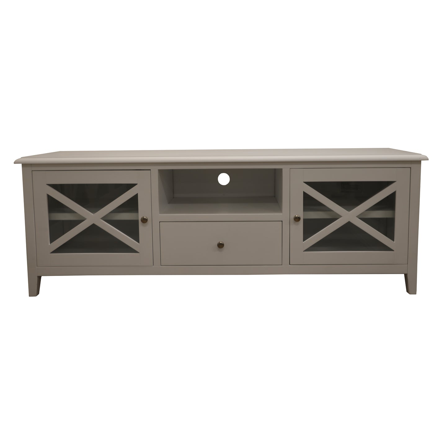 Entertainment TV Unit 170cm Solid Acacia Wood Hampton - White