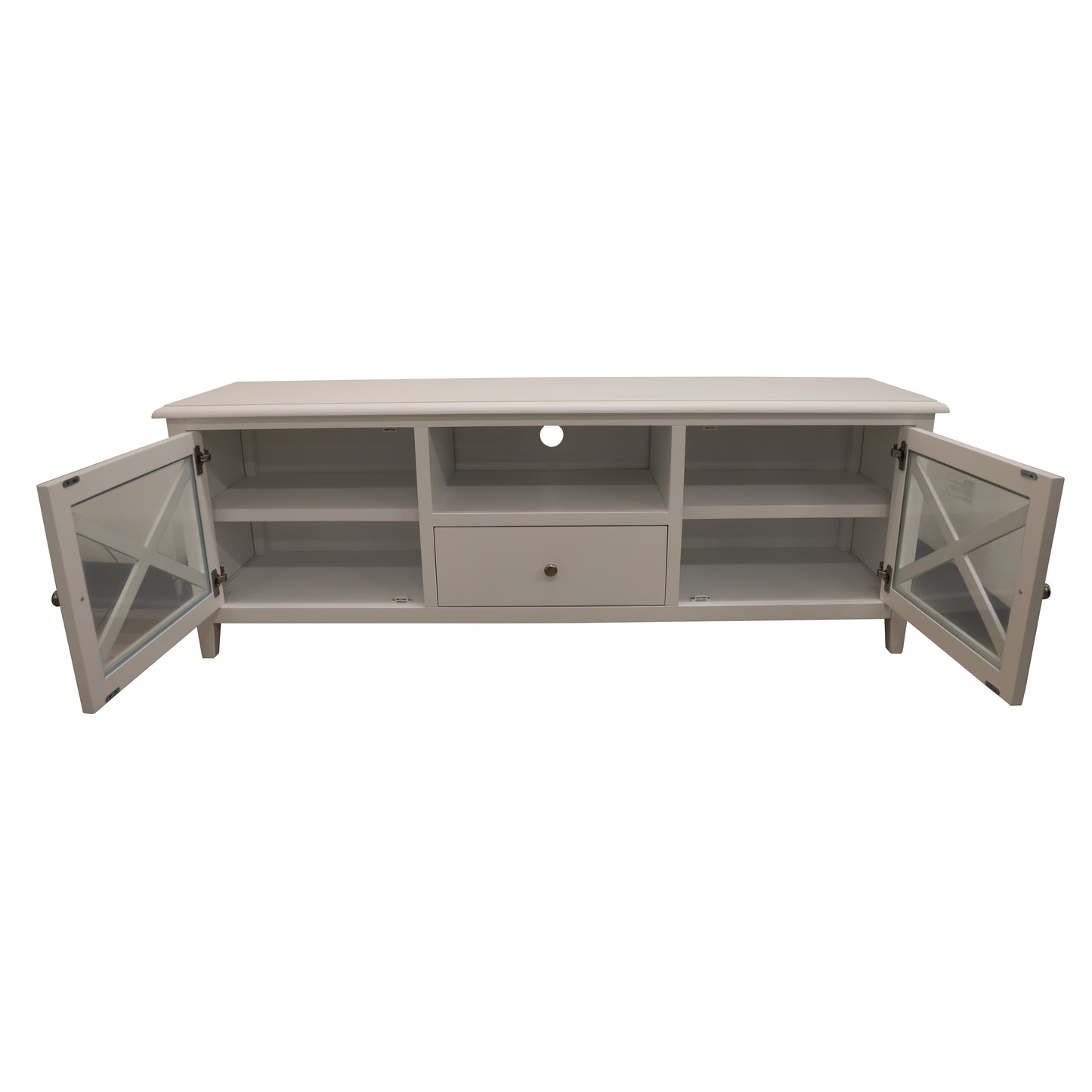 Entertainment TV Unit 170cm Solid Acacia Wood Hampton - White