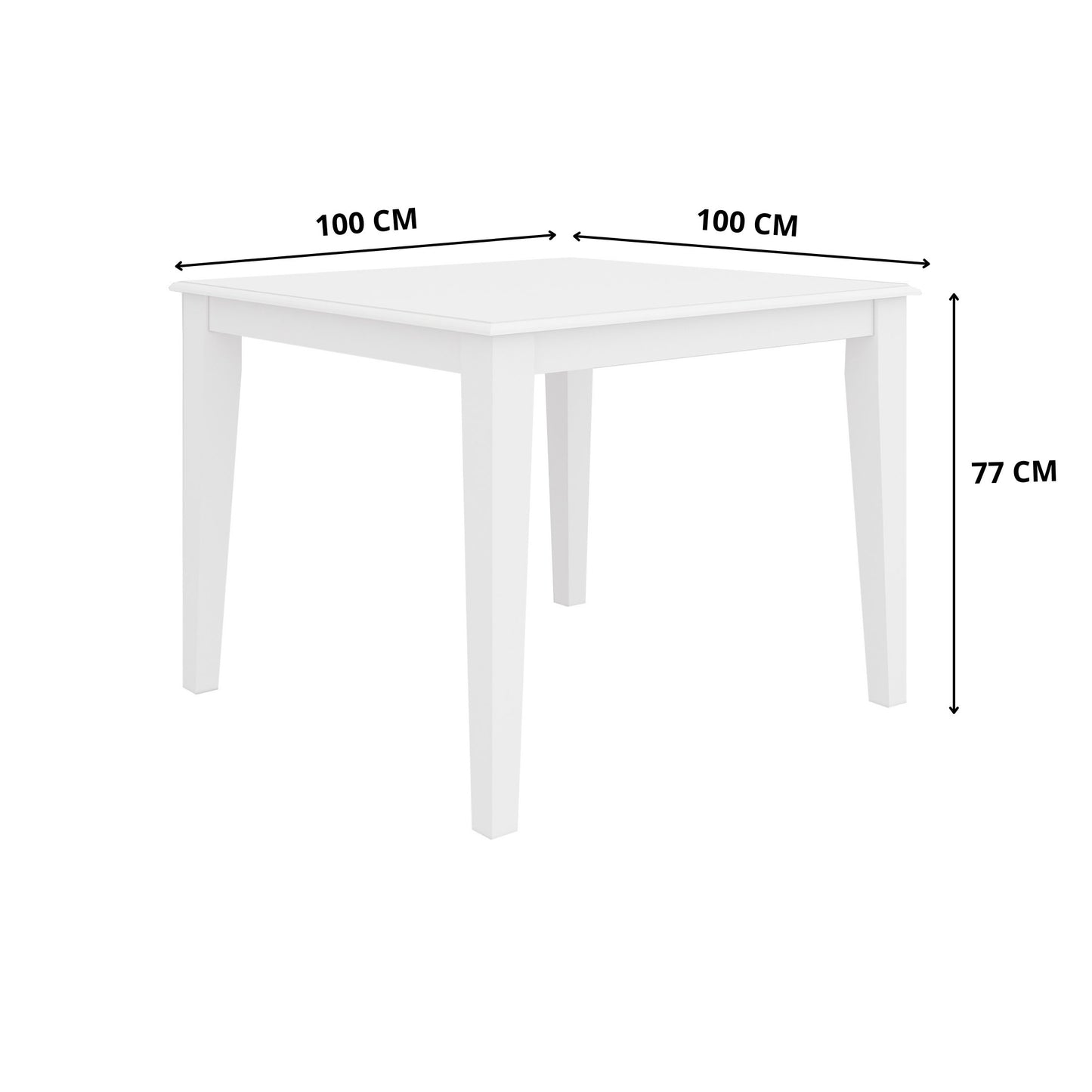 Dining Table 100cm Solid Acacia Timber Wood Hampton Furniture - White