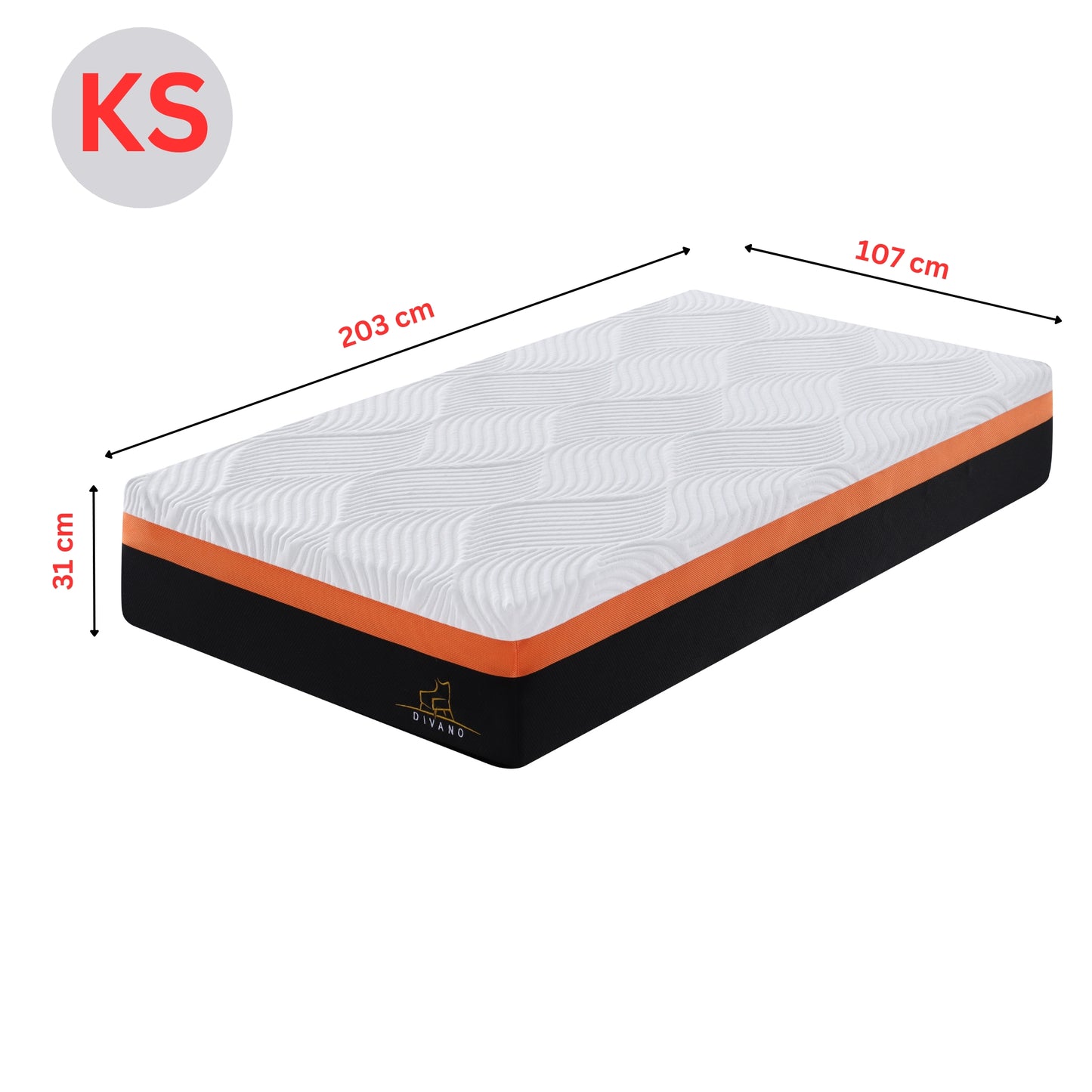 Heavenly King Single Size Memory Foam Medium-Firm Feel 31cm Mattress