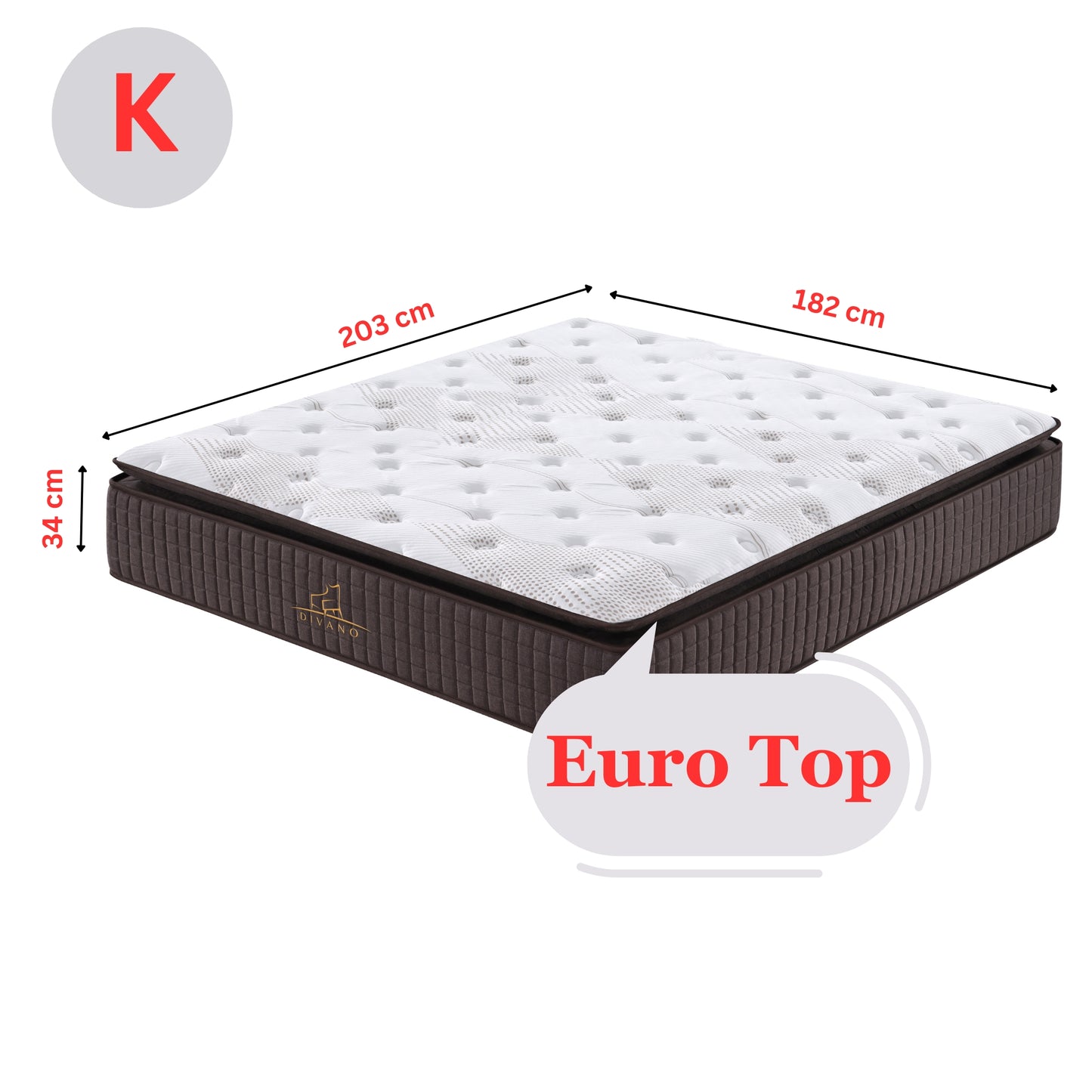 Luxe Dreams King Size 7 Zones Pocket Spring Premium Medium Feel 34cm Mattress