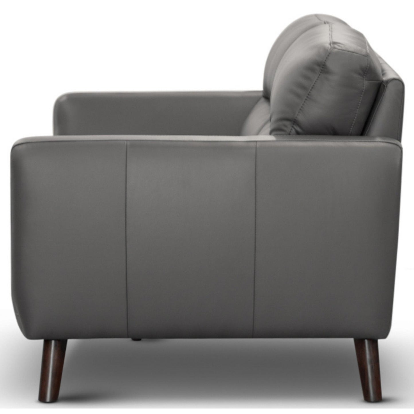 Leather Sofa 2 Seater Upholstered Lounge Couch - Gunmetal