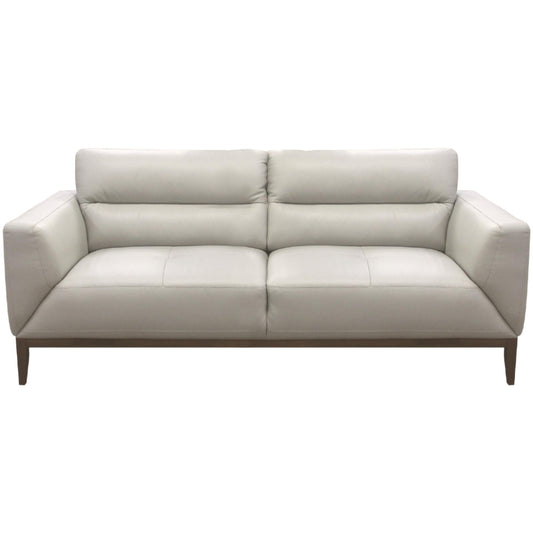 Downy  Genuine Leather Sofa 3 Seater Upholstered Lounge Couch - Silver