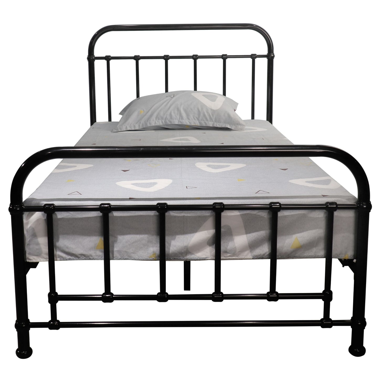 King Single Bed Size Metal Frame Platform Mattress Base - Black