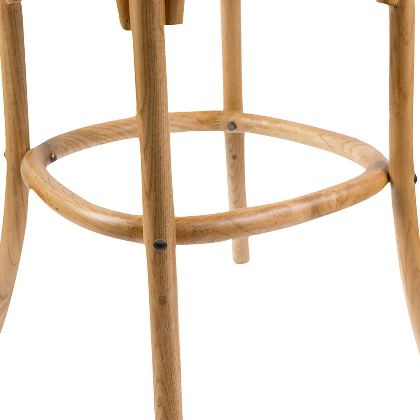 Crossback Bar Stools Set of 2 Dining Chair Solid Birch Timber Rattan Seat - Oak