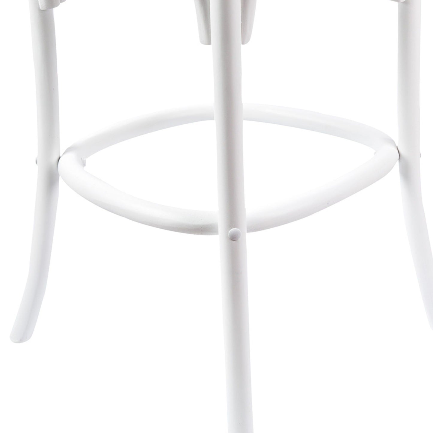 Crossback Bar Stools Dining Chair Solid Birch Timber Rattan Seat - White