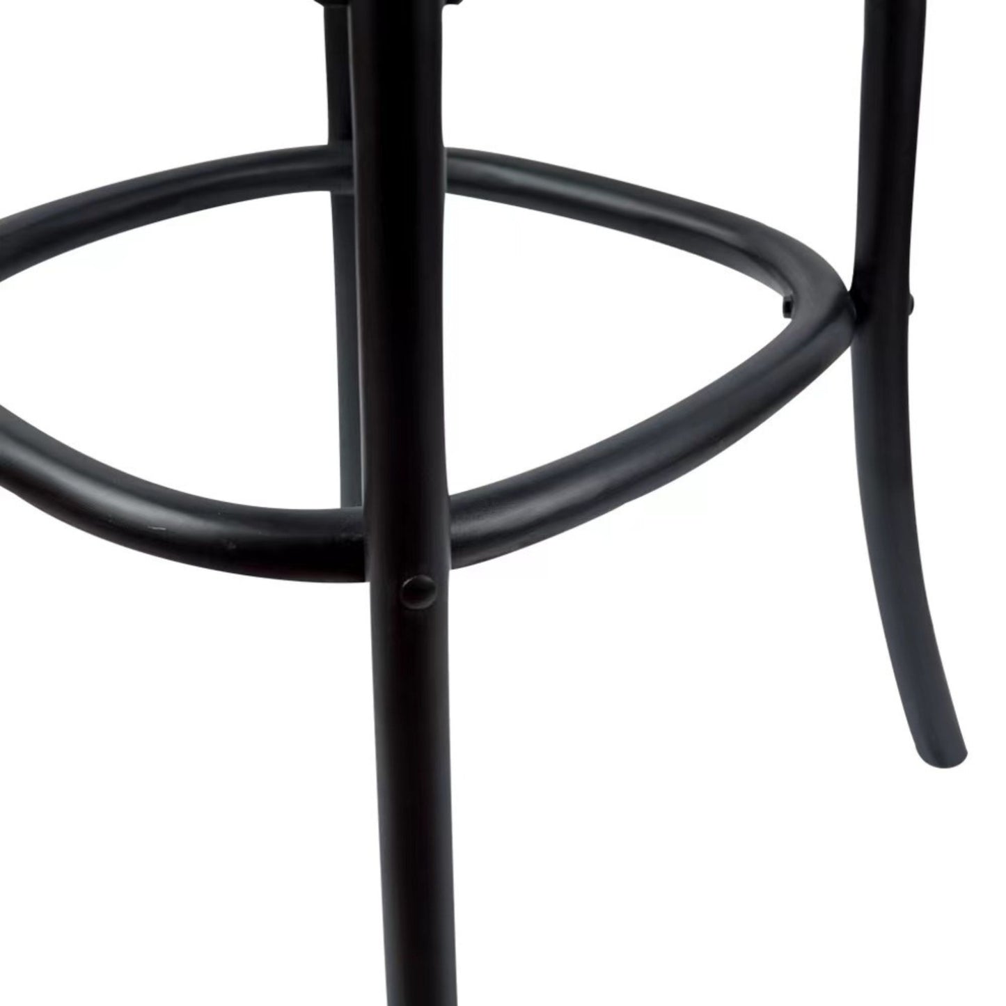 Crossback Bar Stools Set of 2 Dining Chair Solid Birch Timber Rattan Seat - Black