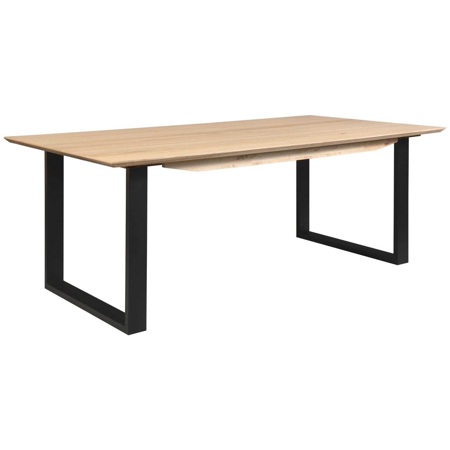 Dining Table 180cm Solid Messmate Timber Wood Black Metal Leg - Natural