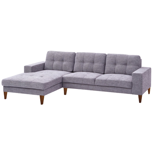 Juliet 2 Seater Sofa Soft Fabric Uplholstered Lounge Couch with LHF Chaise Grey