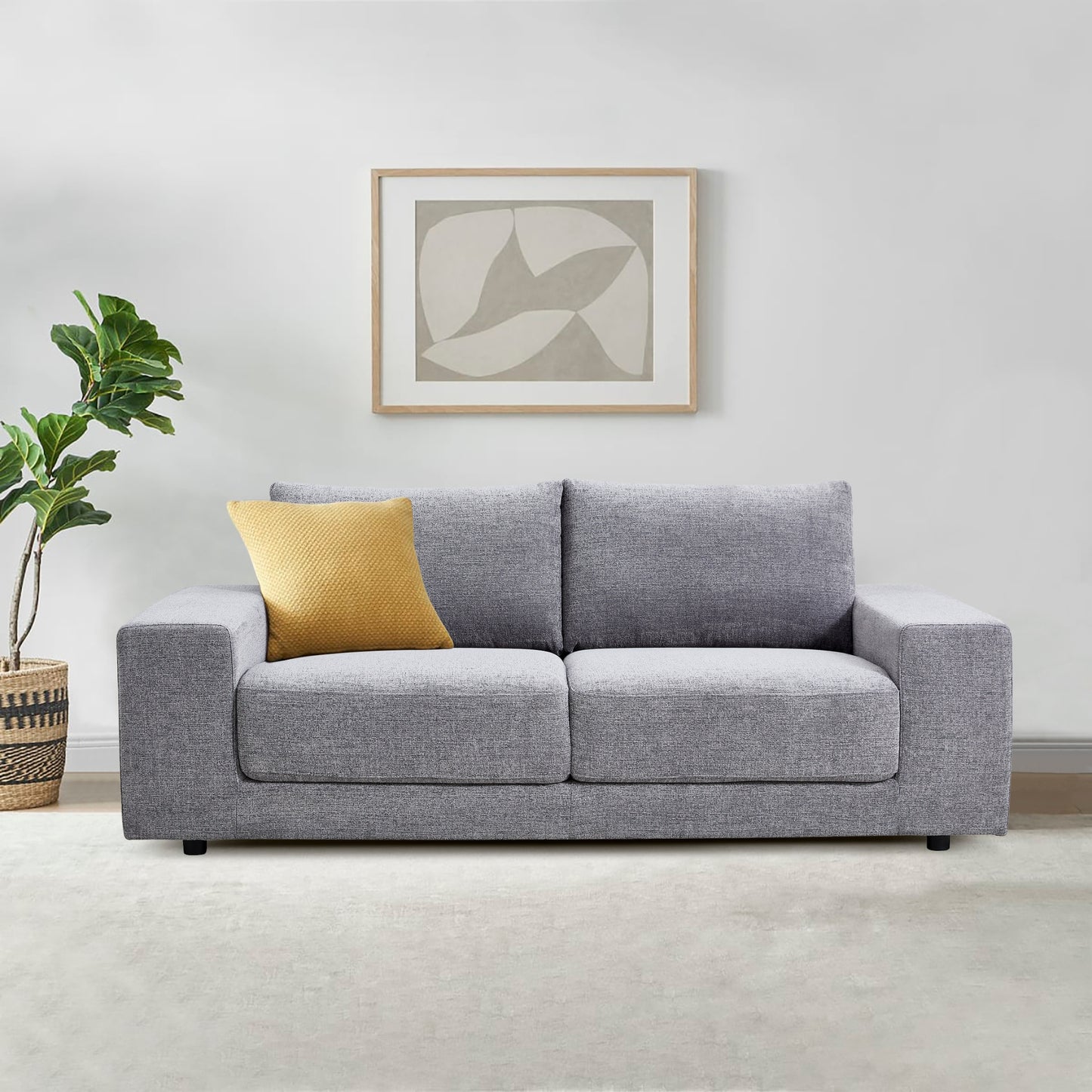 Eliana 3 Seater Sofa Fabric Uplholstered Lounge Couch - Fog