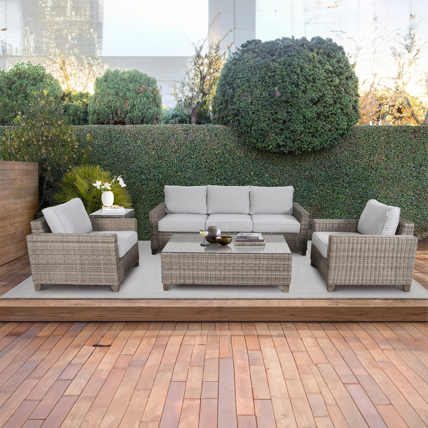 Sophy 2+1 Seater Outdoor Wicker Rattan Sofa Lounge Set