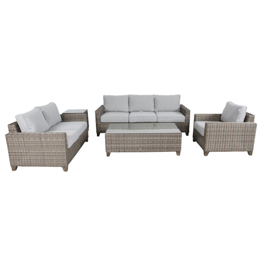 Sophy 3+2+1 Seater Wicker Rattan Outdoor Sofa Set Coffee Side Table Chair Lounge