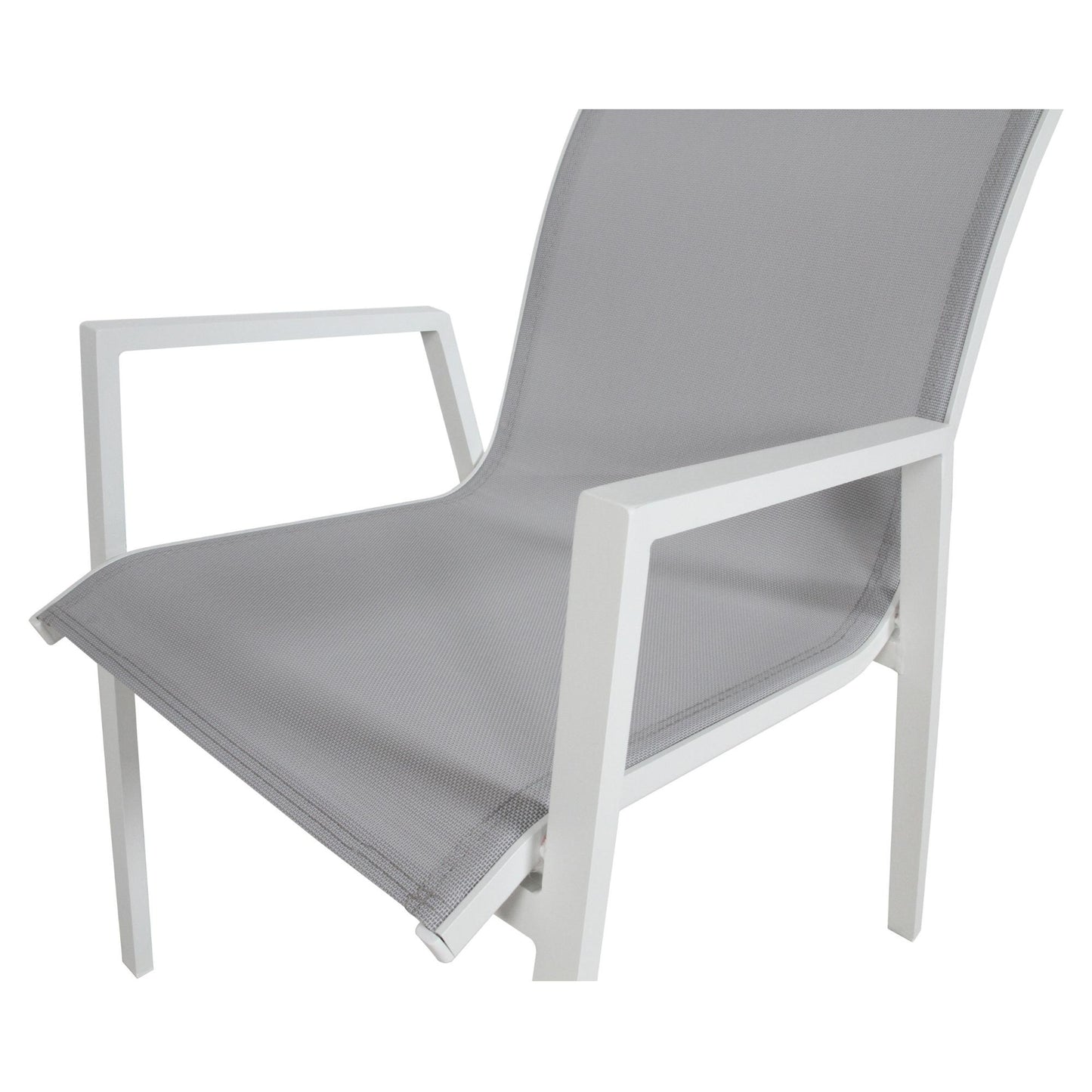 Iberia 2pc Set Aluminium Outdoor Dining Table Chair White