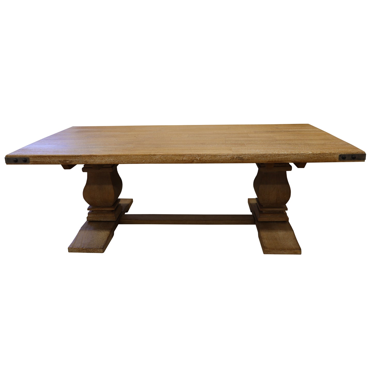 Gloriosa Coffee Table 140cm Pedestal Solid Mango Timber Wood - Honey Wash