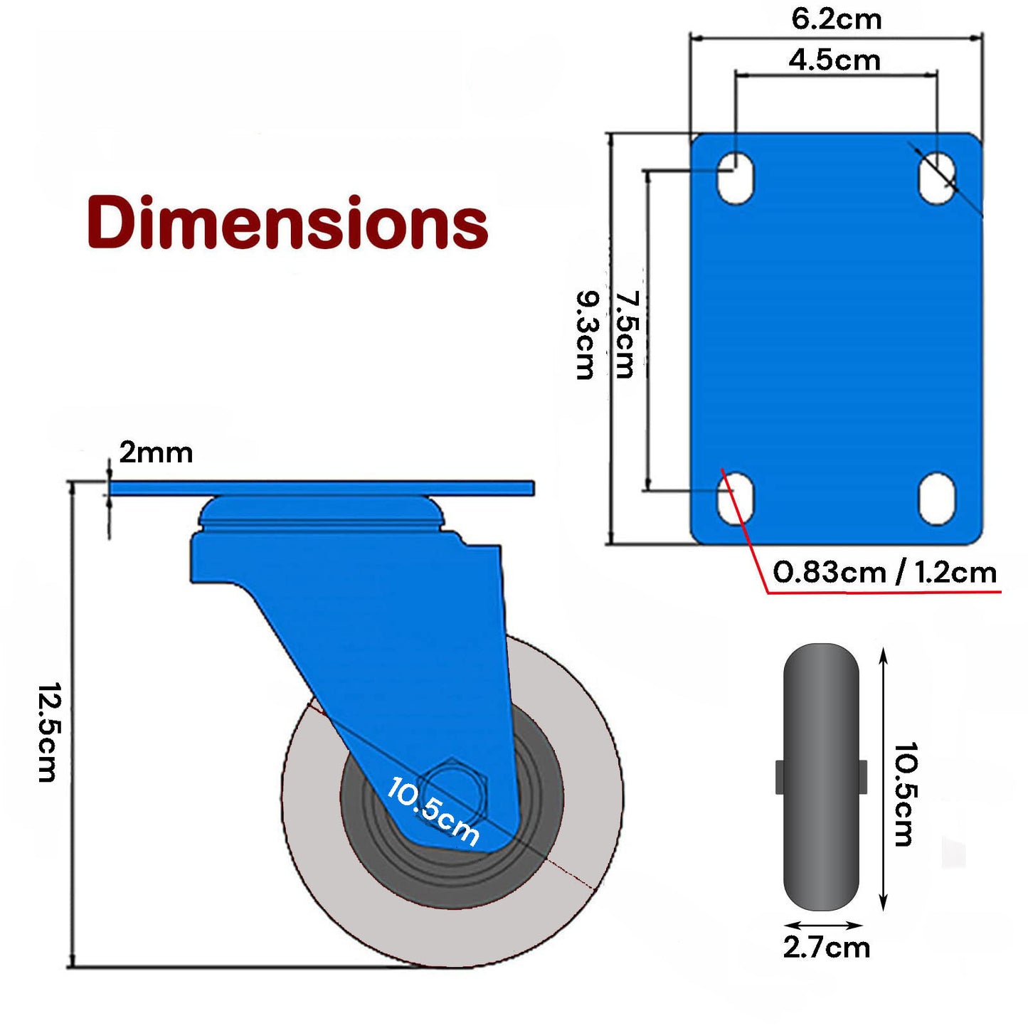 4x 4 inch Heavy Duty Swivel Brake Locking CCastor Wheels Casters 2x swivel 2x fixed for Cart Furniture Workbench